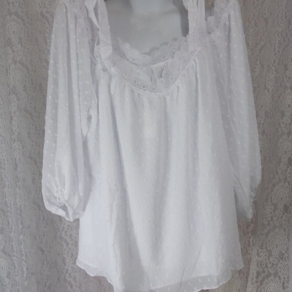 Blouse Cato Femme Blanche Manches Longues - Taille S - Col V - Basique & Élégante